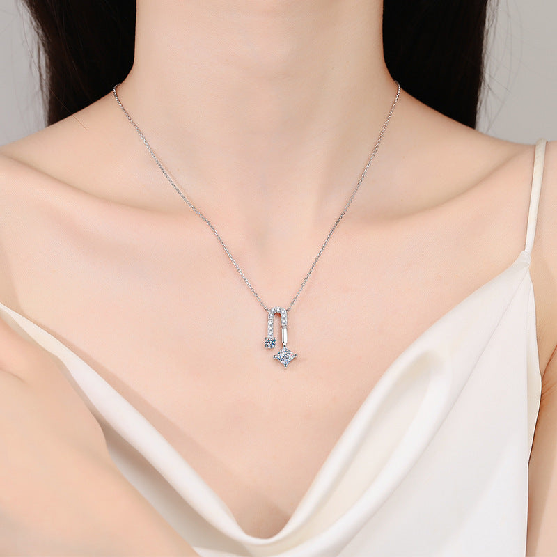 Square Moissanite Necklace