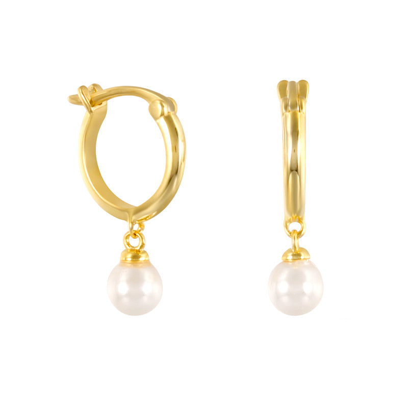 Classic Simple Ring Freshwater Pearl Stud Earrings