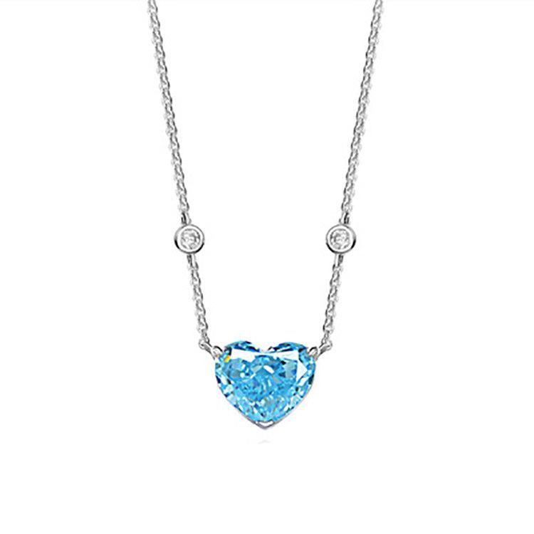 Silver bracelet with ocean blue heart - Cavicinno