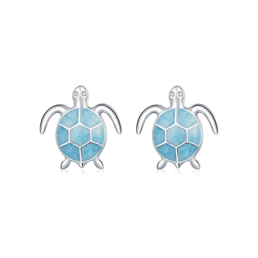 Blue Turtle Earrings